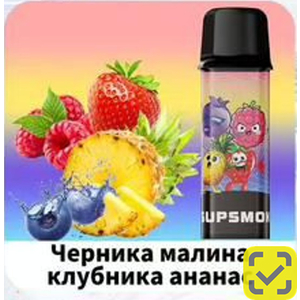 Конфеты SUPSMOK SQUARE 2x3000 Черника малина клубника ананас